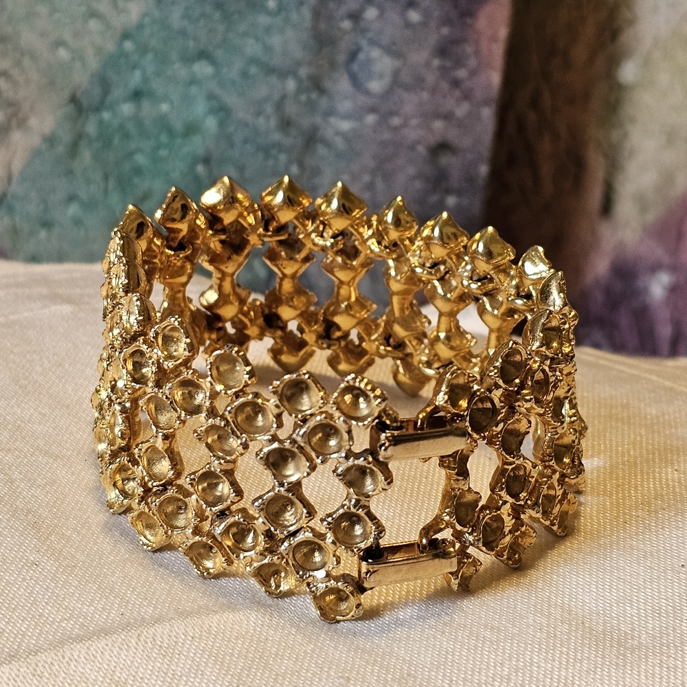 Vintage Goldtone Multi-Row Link Chain Bracelet